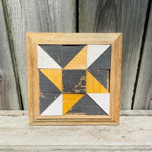 Eccentric Star quilt block, recycled barn wood, upcycle wood, historic boards, reclaimed pallet wood, handmade wall art, reclaimed trim.