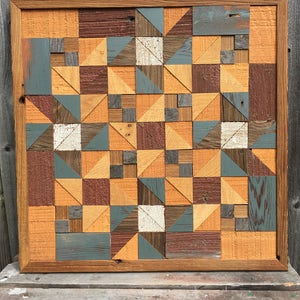 Nine star quilt block, recycled barn wood, upcycle wood, historic boards, reclaimed pallet wood, handmade wall art, ash wood