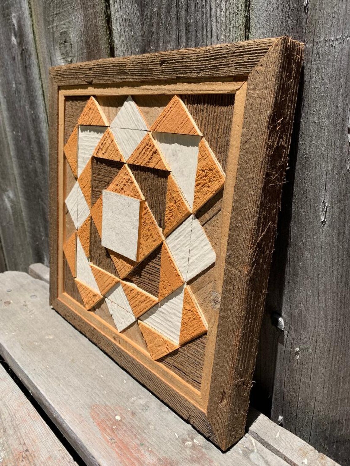 Pyramids Quilt Block, Recycled Barn Wood, Upcycle Wood, Historic Boards