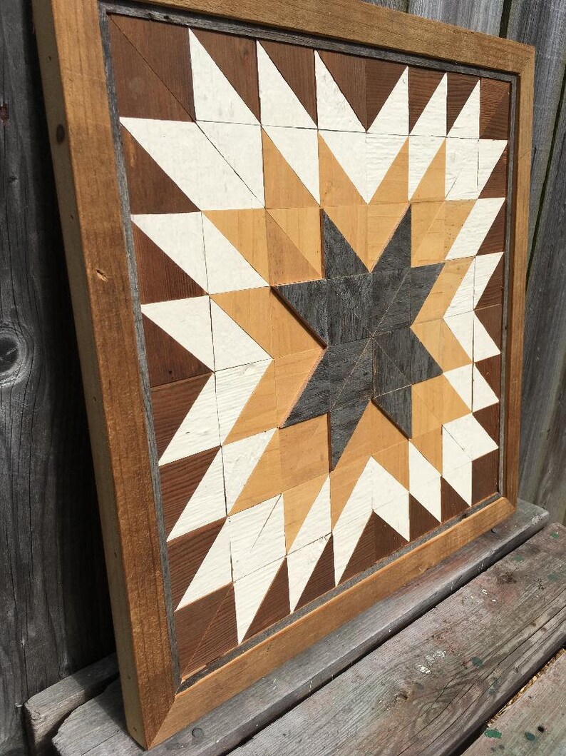 Summer star quilt block recycled barn wood upcycle wood Etsy