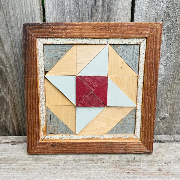 Friendship Star quilt block, recycled barn wood, upcycle wood, historic boards, reclaimed pallet wood, handmade wall art,cypress, cedar