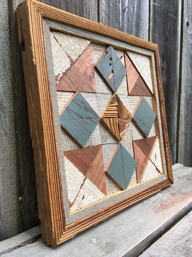 Sawtooth Quilt Block Recycled Barn Wood Upcycle Wood Etsy