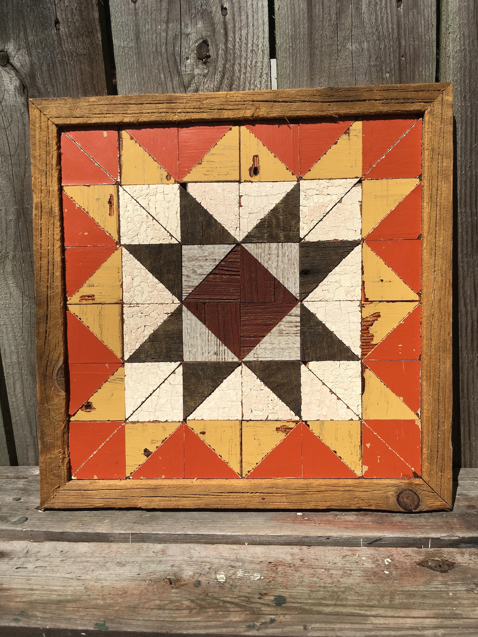 Harvest Time Quilt Block Recycled Barn Wood Upcycle Wood Etsy