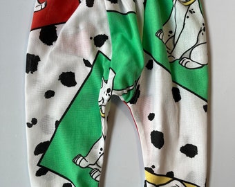 12-18 Month 1990’s Vintage 101 Dalmatians fabric baby jogger pants