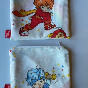SET VON 2 - Vintage 1983 Rainbow Brite Stofftasche mit Reißverschluss