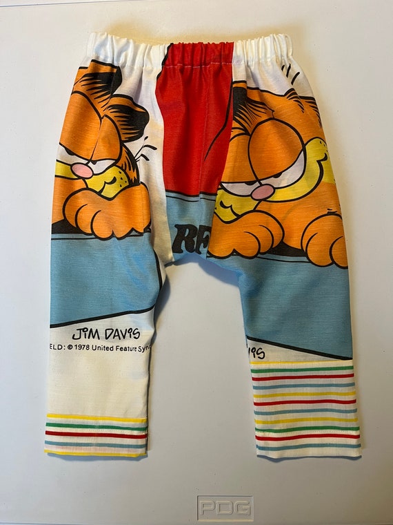 18-24 Month Vintage 1978 Garfield Fabric Baby Jogger Pants 