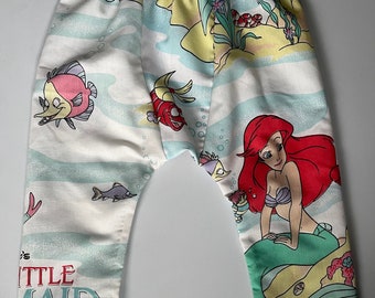 18-24 Month Vintage 1989 The Little Mermaid fabric baby jogger pants