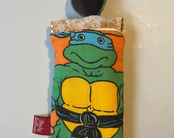 Vintage Teenage Mutant Ninja Turtles fabric (1988) snap-close eyeglass or sunglass case