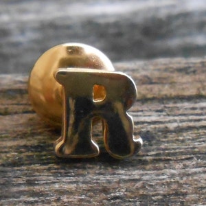 Vintage R Monogramm Krawattennadel. Geschenk für Papa, Bräutigam, Trauzeugen, Hochzeit, Jahrestag, Weihnachten, Geburtstag, Vatertag.