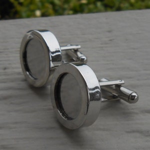 5 PAIRS DIY Photo Cufflinks. Silver Plated. Insert Your Own Photo! Groom, Groomsmen Gift, Anniversary Gift.