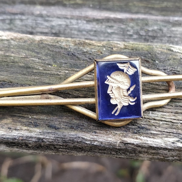 Soldier Tie Clip. Vintage 1960s. Groomsmen Gift, Birthday, Anniversary, Dad. Roman Centurion