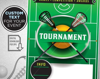 Lacrosse - tema Lacrosse - Lacrosse compleanno invito – torneo di Lacrosse del partito - Lacrosse Flyer – di Lacrosse – Download digitale personalizzato