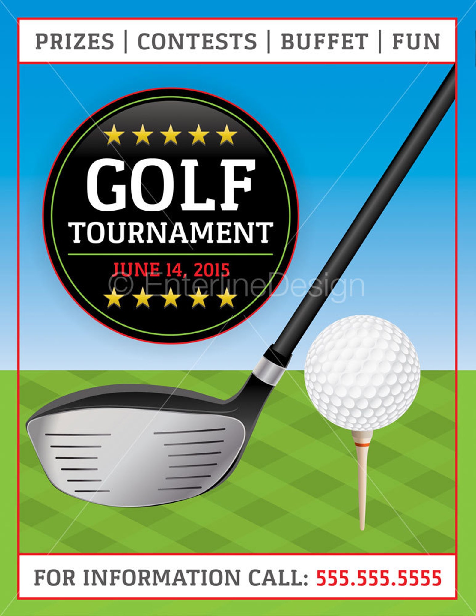 Golf Tournament Flyer Poster Invitation Custom Digital Download - Etsy