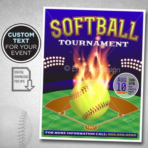 Softball Tournament - Softball Theme - Softball Birthday Invitation – Softball Party - Softball Flyer – Invitation Digital Custom Download