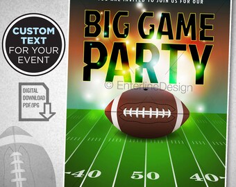 Super Bowl Party - Football Theme - Football Birthday Invitation – Football Party - Football Flyer – Superbowl Custom Digital Download