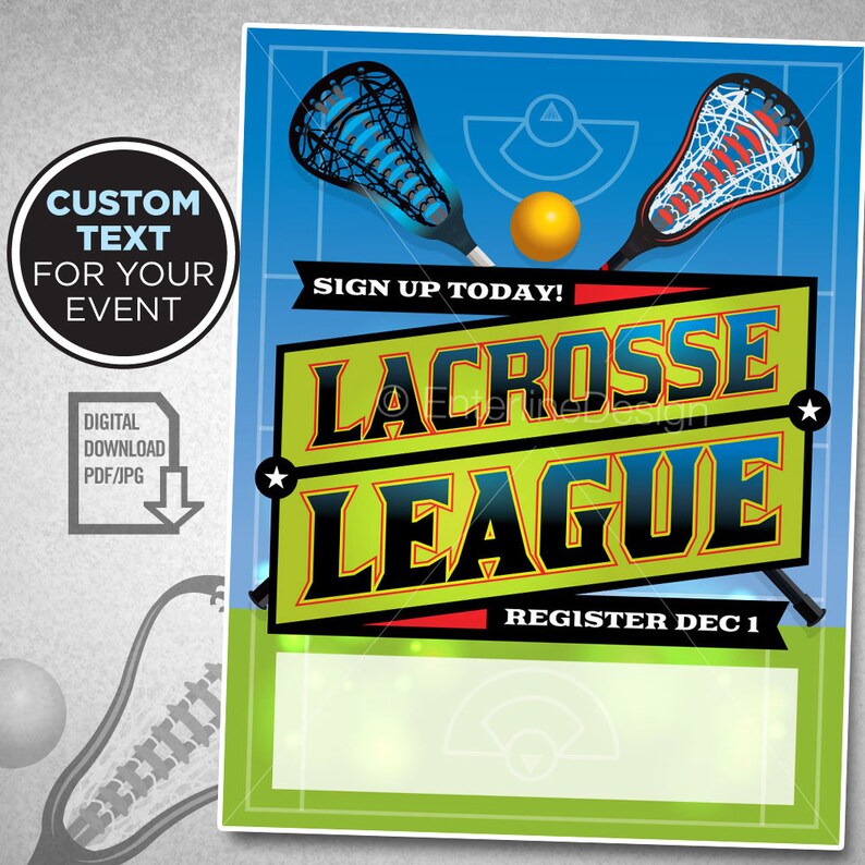 Lacrosse Lacrosse Theme Lacrosse Birthday Invitation - Etsy