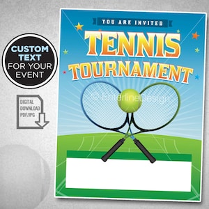 Tennis Tournament - Tennis Theme - Tennis Birthday Invitation – Tennis Party - Tennis Flyer – Invitation Digital Custom Download