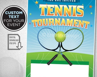 Tennis Tournament - Tennis Theme - Tennis Birthday Invitation – Tennis Party - Tennis Flyer – Invitation Digital Custom Download