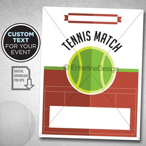 Tennis Tournament - Tennis Theme - Tennis Birthday Invitation – Tennis Party - Tennis Flyer – Invitation Digital Custom Download