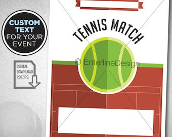 Tennis Tournament - Tennis Theme - Tennis Birthday Invitation – Tennis Party - Tennis Flyer – Invitation Digital Custom Download