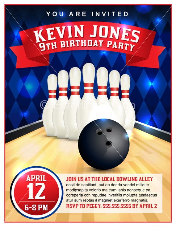 12 Inviti Compleanno Bowling Per Bambini | Formato A6 Con Buste Autoadesive | Tema Bowling Per Festa 9 Anni | Prodotto In Germania - 3