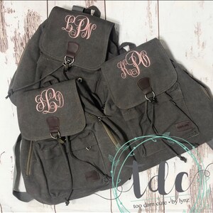 Canvas Fashion Backpack Personalized Machine Embroidery