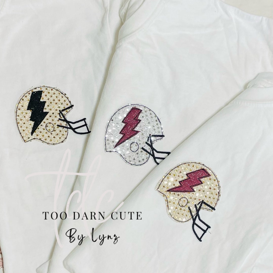 Glitter Football Game Day School Spirit Custom Applique Etsy