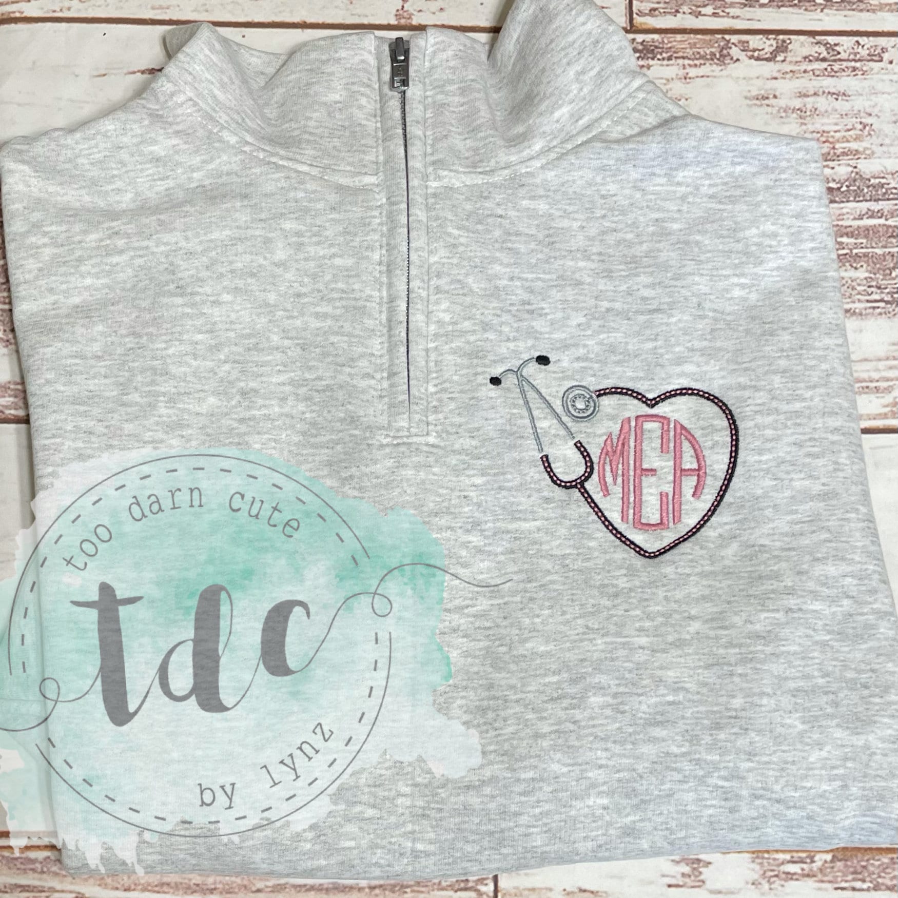 Monogram Pullover, Monogram Initials, Heart Stethoscope, Machine