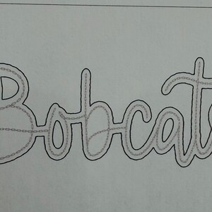 Bobcats Anpassad Filt Applikation Maskot Ord Broderi Design, 2 storlekar, PES, DST, Bobcats