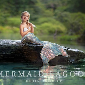 Mermaid Lagoon Digital Backdrop