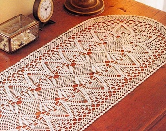 HANDMADE Lace Crochet Colored Runner #120 - Oval Runner Table Center - Home Decoration  + GIFT