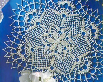 HANDMADE Lace Crochet Colored DOILY #53 - Round Doily Table Center - Home Decor- Wall Decoration + GIFT