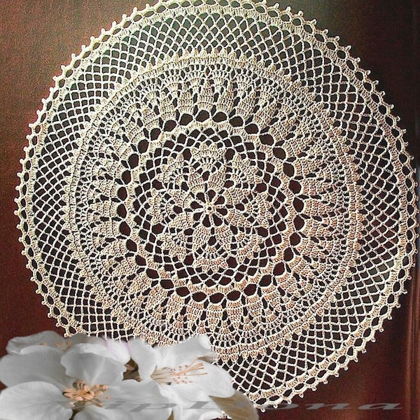 Dentelle Artisanale Crochet Coloré DOILY #60 - Centre de Table Ronde Grasse - Décoration Intérieure - Décoration Murale + CADEAU