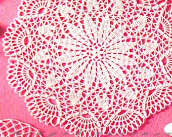 HANDMADE Lace Crochet Colored DOILY #112 - Round Doily Table Center - Home Decor- Wall Decoration + GIFT