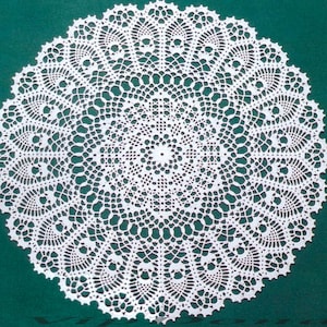 Patroon gehaakt kantkleedje #59 - rond tafelkleedje in het midden - woondecoratie - pdf direct digitaal downloaden - Engels Spaans Beschrijving