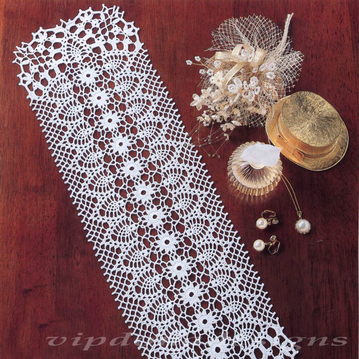 Lace Crochet Runner Pattern 68 Oval Runner Table Center Etsy