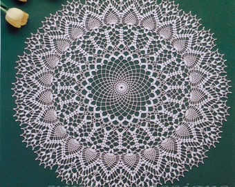 Lace gehaakt kleedje patroon #29 - ronde kleedje tafel Center - Decor van het huis - PDF Instant Digitale Download - Engels Spaanse beschrijving