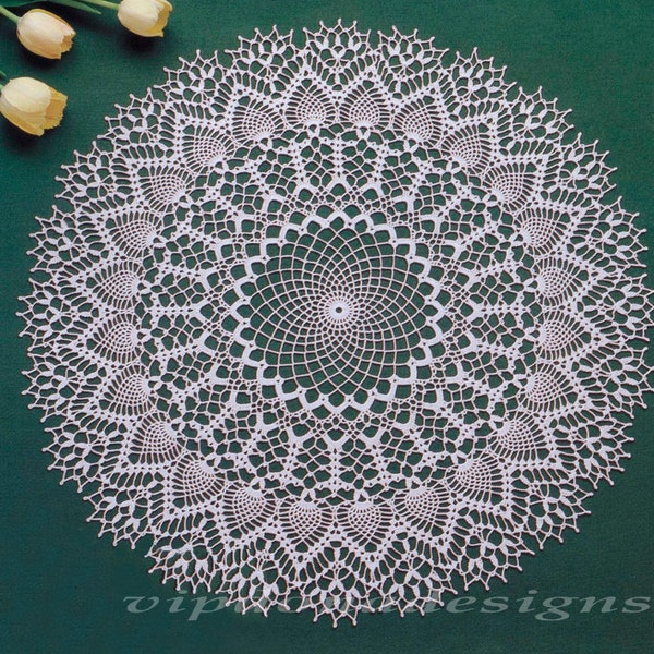 Lace Crochet Doily Pattern #29 - Round Doily Table Center - Home Decor - PDF Instant Digital Download - English Spanish Description