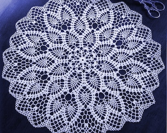 Modèle de napperon au crochet en dentelle #25 - Centre de table de napperon rond - Décoration intérieure - PDF Téléchargement numérique instantané - Description anglaise espagnole