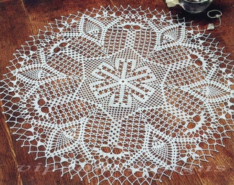 Lace Crochet Doily Pattern #16 - Round Doily Table Center - Home Decor - PDF Instant Digital Download - English Spanish Description