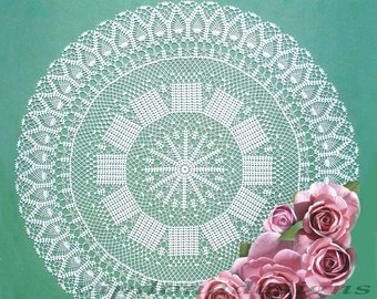 HANDMADE Lace Crochet Colored DOILY #92 - Round Doily Table Center - Home Decor- Wall Decoration + GIFT