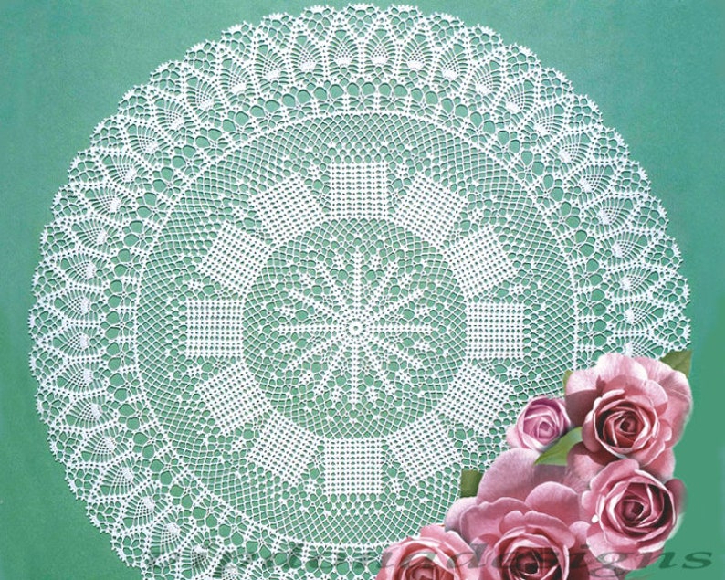 Lace Crochet Doily Pattern 92 Round Doily Table Center Home Decor PDF