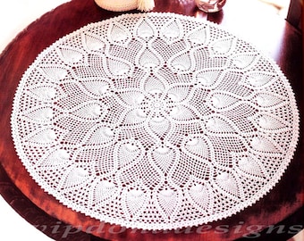 Dentelle Crochet napperon motif #103 - rond napperon Table Center - Home Decor - PDF téléchargement numérique instantané - anglais espagnol Description