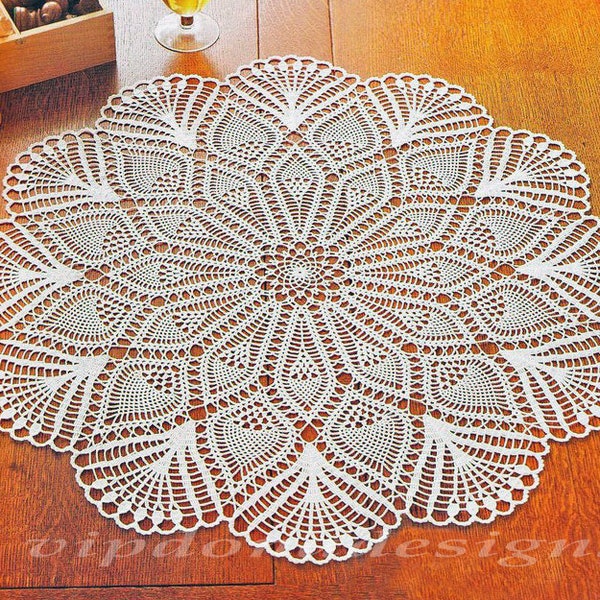 Lace Crochet Doily Pattern #35 - Round Doily Table Center - Home Decor - PDF Instant Digital Download - English Spanish Description