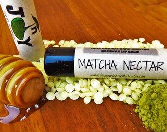 Matcha Green Tea Lip Balm.MATCHA NECTAR Lip Balm.Matcha Lip Balm.Green Tea Lip Balm.Beeswax Lip Balm.Matcha Chapstick.Green Tea Chapstick