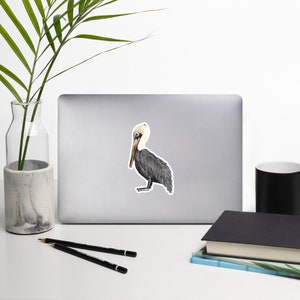 Hand Drawn Sticker/Beach Sticker/Tropical Sticker/Sticker Art/Pelican/Bubble-free stickers