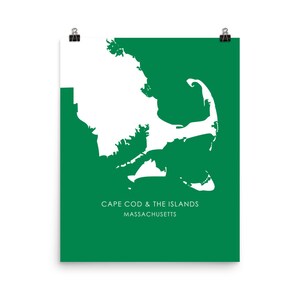 Cape Cod & Islands Massachusetts Karte Drucken Poster
