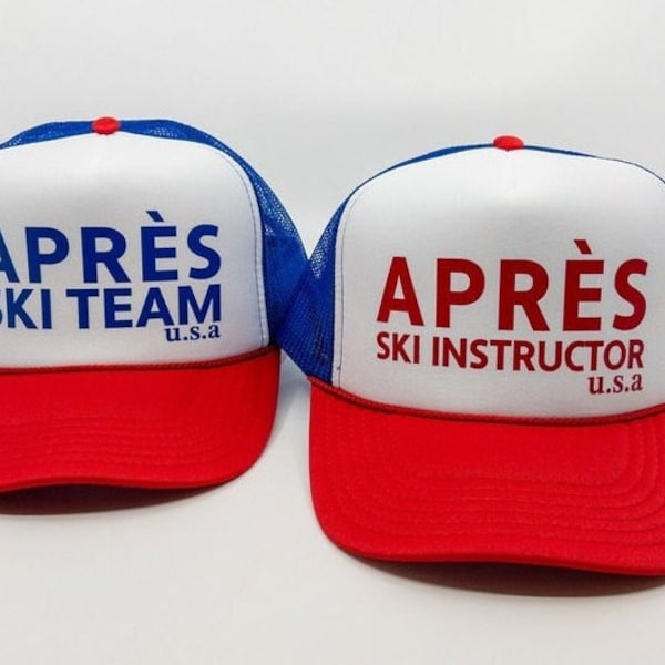 Apres Ski Team Trucker Hat, Ski Hat, Ski Trucker Hat