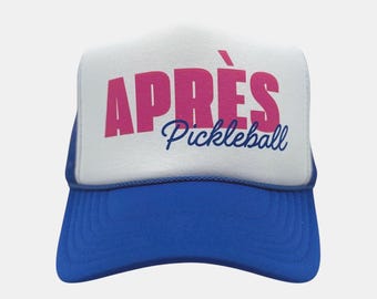 Casquette trucker pickleball Apres - Snapback en mousseline de soie bleu marine ou fuchsia