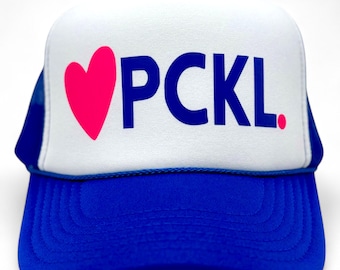 Casquette trucker « PCKL » pickleball à motif coeur | Snapback réglable en mousse